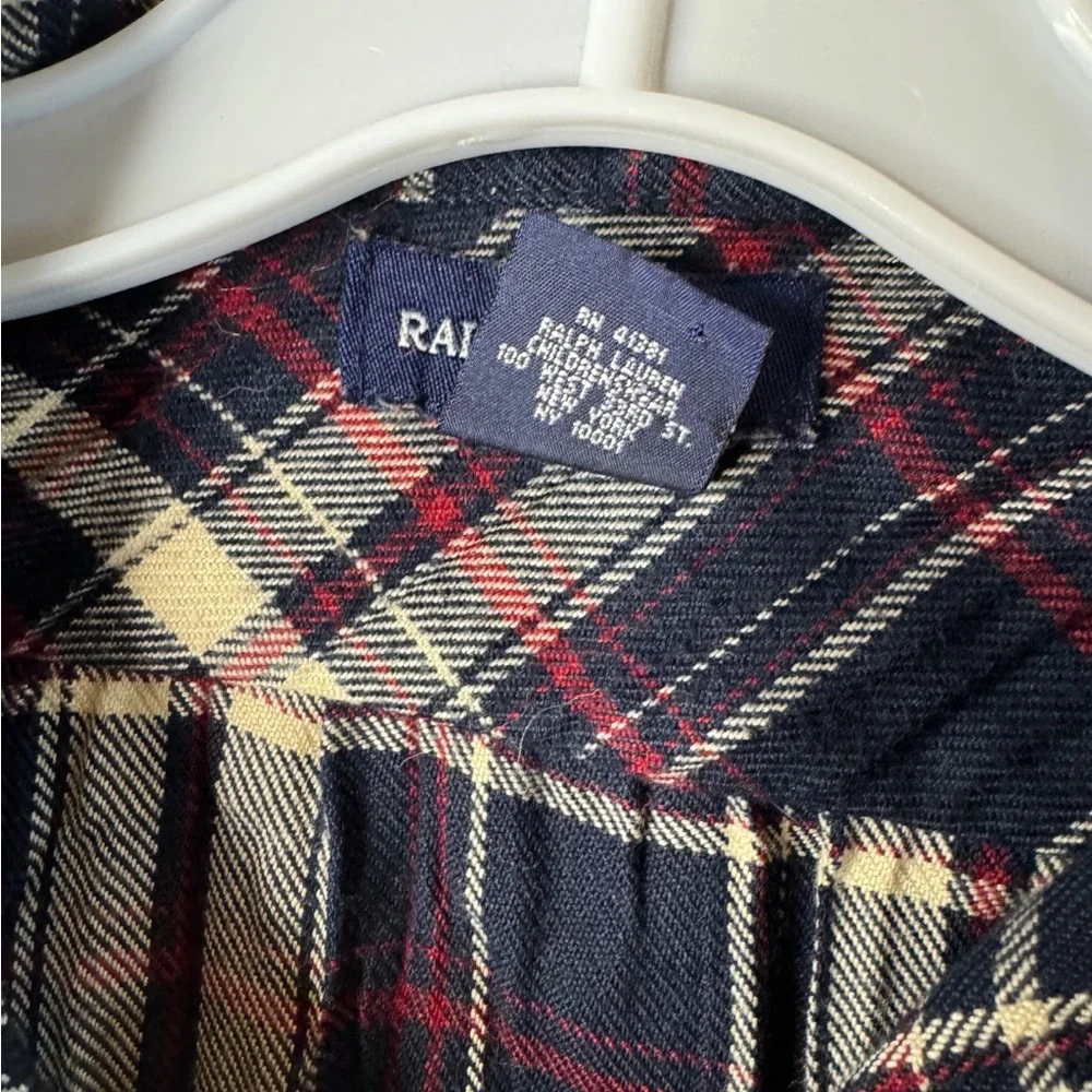 Ralph Lauren Girls Plaid Shirt Dress Size 6 Preppy Academia Fall Classic
